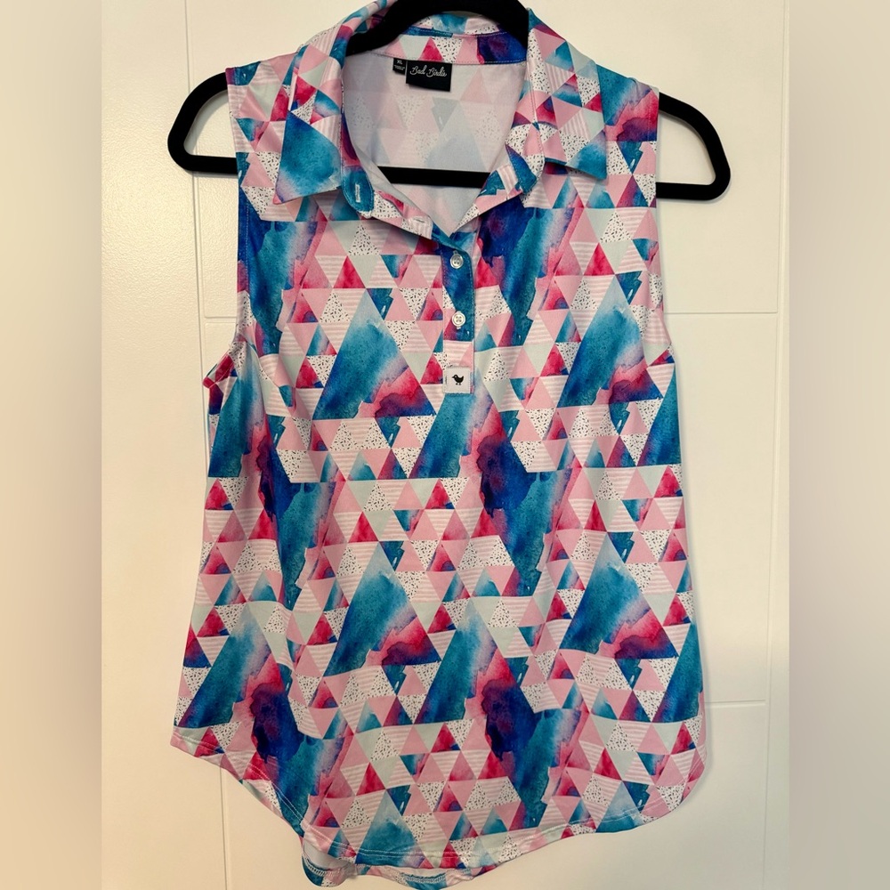 Bad Birdie geometric golf polo